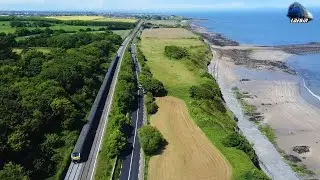 Drone Trainspotting🚆🚄  Irish Trains Near Sea in Skerries - 11 June 2023