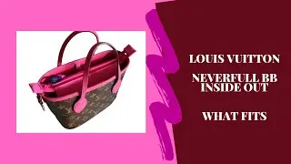 Louis Vuitton LV Neverfull BB inside out pink review what fits?