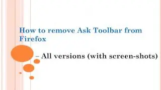 How to remove Ask Toolbar from Firefox