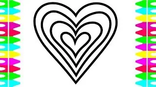 How to DRAW Hearts|How to COLOR Hearts| Coloring Pages for Kids Children| Art Colors Babies Toddlers