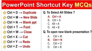 MS PowerPoint Shortcut Keys MCQs | For All Competitive Exams and Interviews