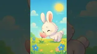 Bunny Hops Here and There 🐰 | Cute Bunny Poem for Kids | Fun Animal Rhymes #trending #shorts #viral