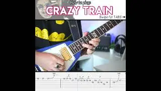 CRAZY TRAIN &bull; Guitar Solo SLOW LESSON w/TABS