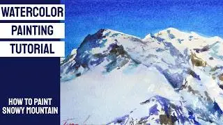 WATERCOLOR TUTORIAL - How to Paint Winter Mountains in Ala Prima #loose #sketch