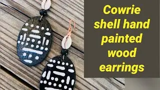 Jewelry tutorial how To Make cowrie shell African Inspired Hand painted wood earrings￼￼