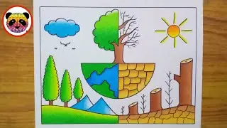Environment Day Drawing / World Environment Day Poster Drawing / Save Environment Drawing