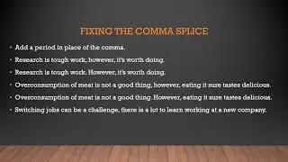 Comma Splices