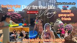 Food trip+playdate with Filipino friends| ice candy and halo halo| water play