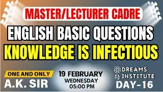 ENGLISH | Basic Questions | Knowledge is Infectious | 05:00 PM | AK SIR | Dreams Institute Fazilka