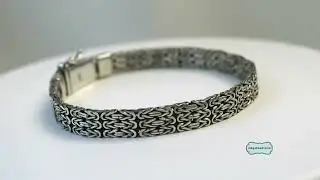 Men Jewelry Chainmaille Braided 925 Sterling Silver Bracelet