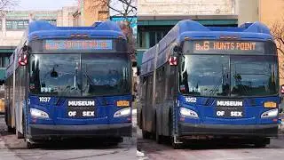 NYCT Bus: 2018 New Flyer XN60s #1037 & #1052 on the Bx6 / Bx6 SBS at 161st Street and Gerald Avenue