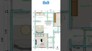 PLANTA BAIXA DE CASA 8x9  #shorts