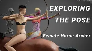 Horse Archer Figure - Anatomy Pose Drawing Reference Gesture - HAELE 3D