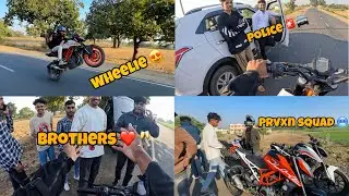 🔥 Crazy Wheelie on Highway 😱 | Police Stopped Us | Brothers Ride Vlog🏍️ Wheelie Gone Wrong? 