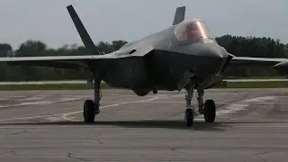F-35 Fighter Jet Lands at Gary Airport in Advance of Air Show