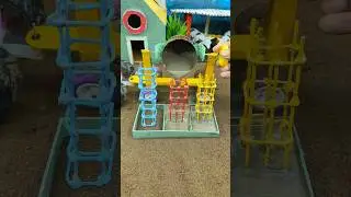 😱 Tiny Tractor Cement Machine Making Perfect Pillars | Real Work