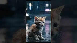 💔 Lonely Kitten Crying in the Rain 😿🌧️ #music #song #cat #shorts #shortvideo #sad