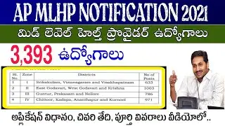 AP MLHP official Notification 2021 | 3,393 vacancies | #midlevelhealthproviders