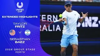 Taylor Fritz v Sebastian Baez Extended Highlights | United Cup 2026 Group A