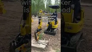 The mini excavator  with a breaker is really convenient.