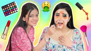 My *YOUTUBER* Friend Did My Makeup 😱 *OMG* Ye Kaisa Makeup Kar Diya 😂 Ft.‎ @Ayantika Kar
