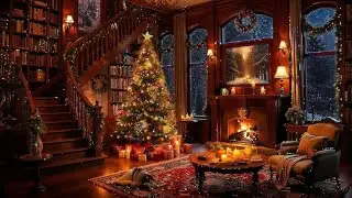 Christmas Jazz Instrumental & Fireplace Sounds🎄Jazz Music in Cozy Christmas Ambience to Work, Study