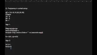 frequency of sorted array. #dsa #java