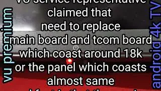 VU PREMIUM ANDROID 4K TV red led off then on gain no display no sound, return back to standby