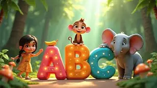 ABC Jungle Animals Song with Nilavai 🐒 | A to Z Animal Alphabet for Kids | Learn ABCs | Pixar Style