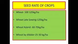 Seed rate of crops