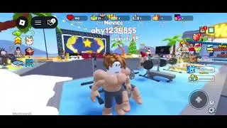 Roblox character is a bodybuilder to gym 