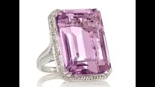 Rarities 42.54ct Pink Amethyst and Diamond Ring