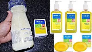 SABONETE GRANADO LÍQUIDO COM APENAS 2 INGREDIENTES/ SABONETE PARA BEBE/ SABONETE GRANADO PERFUMADO