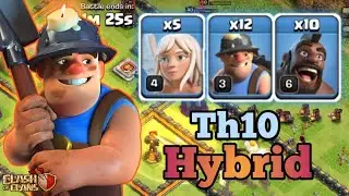 TH10 hybrid attack strategy | best th10 attack | coc th10 attack strategy | clash of clan | coc