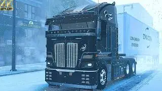 ATS 1.57 | 4K | Let's Go the road with Kenworth K220 through snowy, wintry Pittsburgh to Audubon