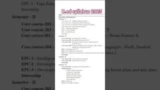 B.ed syllabus // #shortvideo #shorts #shortsfeed #education#update  #educationalvideo #updatebysv