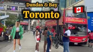 Canada Toronto Downtown 4K🇨🇦 Dundas street and Bay Street