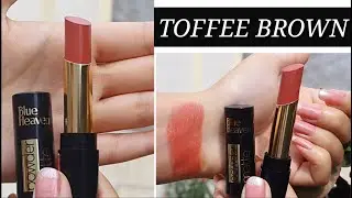 BLUE HEAVEN POWDER MATTE LIPSTICK REVIEW | SHADE - TOFFEE BROWN |