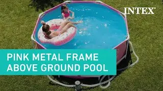 Intex&reg; Pink Metal Frame Above Ground Pool