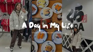 A Day In My Life | Thrift Shopping at BOOKOFF and first time in Kura Sushi ✨