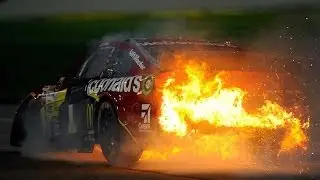 McMurray erupts in flames after tire issue