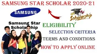 Samsung Star Scholar 2020-21 | Scholarship for UG & PG Students | #scholarships