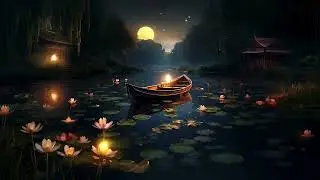 Serene Lake Night | Calm Boat Sounds and Nature Ambience