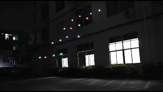 Litebee Star drone swarm show test in dark night 2022 3 22