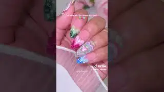 Sparkly Heart Tips VDay Nails  💚💗🩵 #nails #valentinenails #shorts #diynails #satisfying