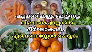 How To Store Fruits and Vegetable For long Time| വിഷാശം കളഞ്ഞു എങ്ങനെ കേടാകാതെ അധിക നാൾ ഉപയോഗിക്കാം.