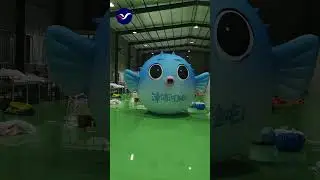 Custom Giant Inflatable  blue Pufferfish #inflatable #activity #custom #pufferfish #design #event#DJ