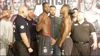 BRITISH BEEF!! LAWRENCE OKOLIE BLANKS ISAAC CHAMBERLAIN IN OFFICIAL WEIGH IN & HEAD TO HEAD