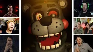 Let's Players Reaction To The Lefty Jumpscares | FNAF6