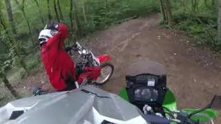 Part 1 - KLR650 with inverted forks First Off-road Ride with Inverted Forks.